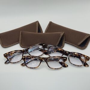Hummingbird Bundle of 3 Blue Light Blocking Reading Glasses in Brown Tortoise